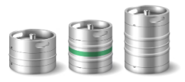 Different kegs with different sizes 