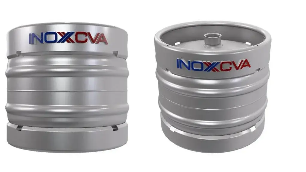 2 INOXCVA's ¼ Barrel (Slim) Keg in display