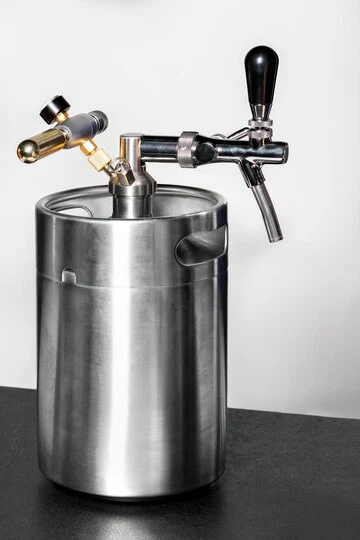 A Pressurized mini keg in display